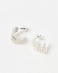 Oliver Bonas - Leia Twisted Tone Hoop Earrings - Lyst
