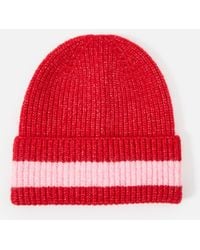 Oliver Bonas - & Pink Stripe Knitted Beanie Hat - Lyst