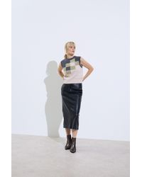 Leather midi skirt 6 inch 2025