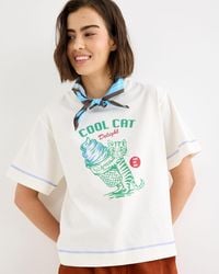 Oliver Bonas - Cool Cat Cotton Graphic T-shirt, Size 10 - Lyst