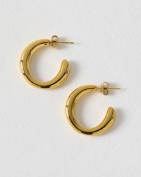 Oliver Bonas - Cassy Tone Waterproof Chunky Hoop Earrings - Lyst