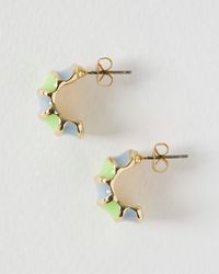 Oliver Bonas - Kyra Enamel Inlay Stud Earrings - Lyst