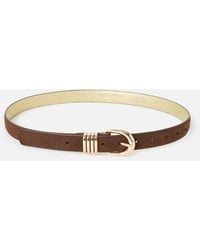 Oliver Bonas - Chocolate Faux Suede Jeans Belt, Size M - Lyst