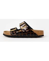 Birkenstock - Arizona Croc-effect Leather Sandals, Size 4.5 - Lyst