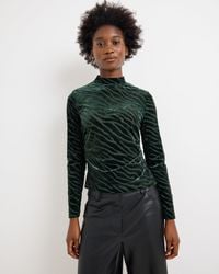 Oliver Bonas - Zebra Print Velvet Long Sleeve Top, Size 6 - Lyst