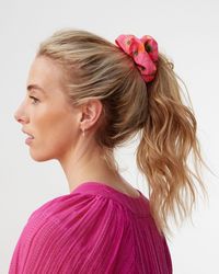 Oliver Bonas - Jaya Jungle Blooms Floral Pink Hair Scrunchie - Lyst