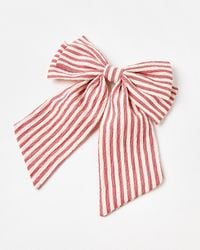 Oliver Bonas - Ethel Stripe Barrette Hair Bow - Lyst