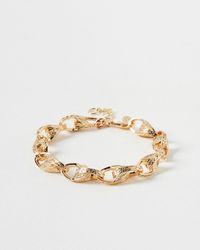 Oliver Bonas - Moselle Textured Metal Chunky Gold Chain Bracelet - Lyst