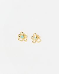 Oliver Bonas - Alyssa Opalite Flower Stud Earrings - Lyst