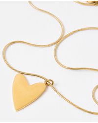 Oliver Bonas - Billie Tone Waterproof Heart Pendant Chain Necklace - Lyst