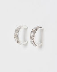Oliver Bonas - Natala Glass Stone Hoop Earrings - Lyst