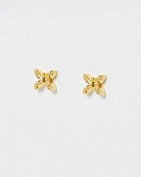 Oliver Bonas - Bertie Butterfly Plated Stud Earrings - Lyst