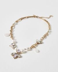 Oliver Bonas - Celine Stone & Freshwater Pearl Chunky Short Necklace - Lyst