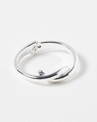 Oliver Bonas - Maya Cross Over Chunky Tone Cuff Bangle - Lyst