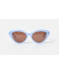 Oliver Bonas - Powder & Animal Print Cat Eye Acetate Sunglasses - Lyst