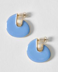 Oliver Bonas - Pauline Enamel Disc Hoop Earrings - Lyst