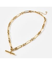 Oliver Bonas - Toni T-bar Pendant Tone Waterproof Chunky Chain Necklace - Lyst