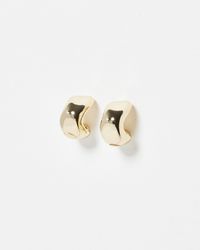 Oliver Bonas - Orlaith Small Tone Chunky Hoop Earrings - Lyst