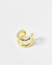 Oliver Bonas - Gia Molten Form Gold Plated Ear Cuff - Lyst