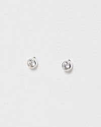 Oliver Bonas - Abigail Silver Stud Earrings - Lyst