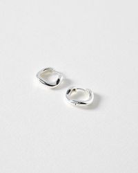Oliver Bonas - Ona Ripple Wave Clicker Hoop Earrings Large - Lyst