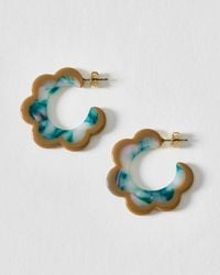 Oliver Bonas - Georgina & Brown Resin Curve Edge Hoop Earrings - Lyst