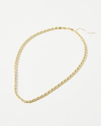 Oliver Bonas - Erica Textured Rectangular Plated Chain Necklace - Lyst