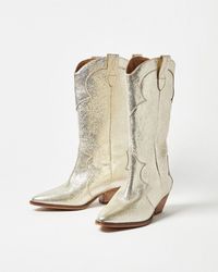 Oliver Bonas - Metallic Leather Tall Western Cowboy Boots - Lyst