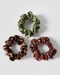 Oliver Bonas - Polka Dot & Animal Print Scrunchies Set Of Three - Lyst
