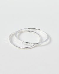 Oliver Bonas - Clara Oval Hammered Bangle Pack Of Two - Lyst