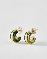 Oliver Bonas - Emilia & Gold Tone Resin Hoop Earrings - Lyst