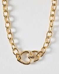 Oliver Bonas - Eilidh Gold Tone Chunky Heart Chain Necklace - Lyst