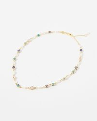 Oliver Bonas - Tricia Gemstone & Freshwater Pearl Collar Necklace - Lyst