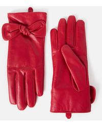 Oliver Bonas - Bow Leather Gloves, Size Small/medium - Lyst