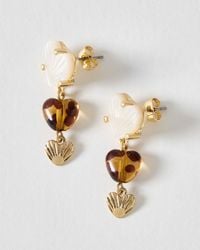 Oliver Bonas - Elara & Gold Tone Resin Heart Drop Earrings - Lyst