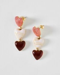Oliver Bonas - Rielle Tierred Resin Heart Drop Earrings - Lyst