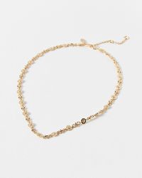 Oliver Bonas - Linda Textured Mini Flowers Chain Necklace - Lyst