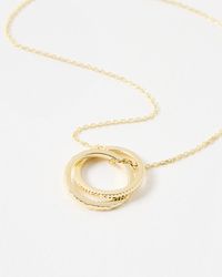 Oliver Bonas - Anita Textured Ring Charm Pendant Necklace - Lyst
