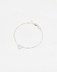 Oliver Bonas - Hali Textured Heart Charm Chain Bracelet - Lyst