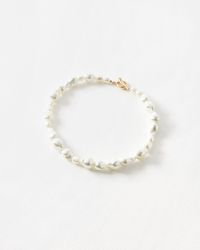 Oliver Bonas - Denise T-bar Collar Faux Pearl Necklace - Lyst