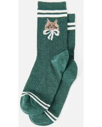 Oliver Bonas - Marl Cat Ribbed Sporty Ankle Socks - Lyst