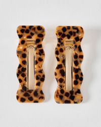 Oliver Bonas - Lovey Leopard Resin Hair Clips Set Of Two - Lyst
