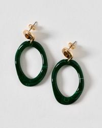 Oliver Bonas - Zariah Tiger's Eye & Resin Large Loop Earrings - Lyst