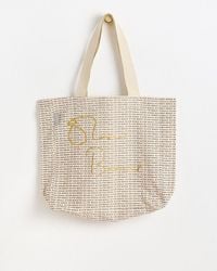 Oliver Bonas - Monochrome Logo Fabric Tote Shopper Bag - Lyst