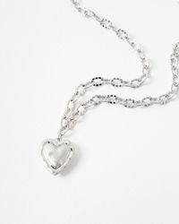 Oliver Bonas - Hadley Tone Hammered Heart Necklace - Lyst