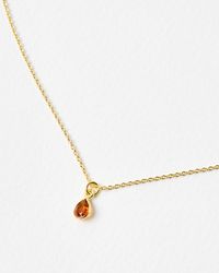 Oliver Bonas - Auden Teardrop Honey Quartz Charm Pendant Necklace - Lyst