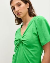 Oliver Bonas - Twist Front V-neck Short Sleeve Top, Size 6 - Lyst