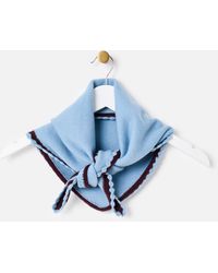 Oliver Bonas - Light & Brown Scalloped Edge Knitted Triangle Scarf - Lyst