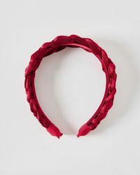 Oliver Bonas - Eaton Maroon Plait Headband - Lyst