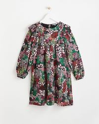 Oliver Bonas - Patched Floral Green Mini Dress, Size 6 - Lyst